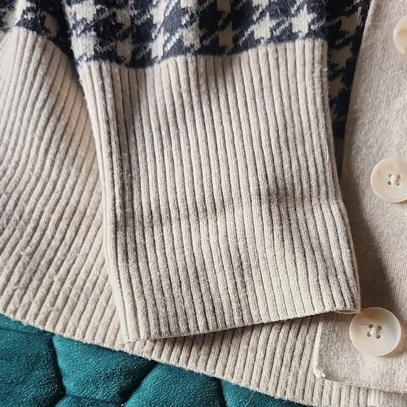 a new day Black and Cream Houndstooth Cardigan - Picture 3 of 5